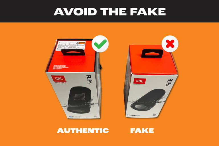 JBL Avoid the Fake photo: Authentic has warranty on the top of the box