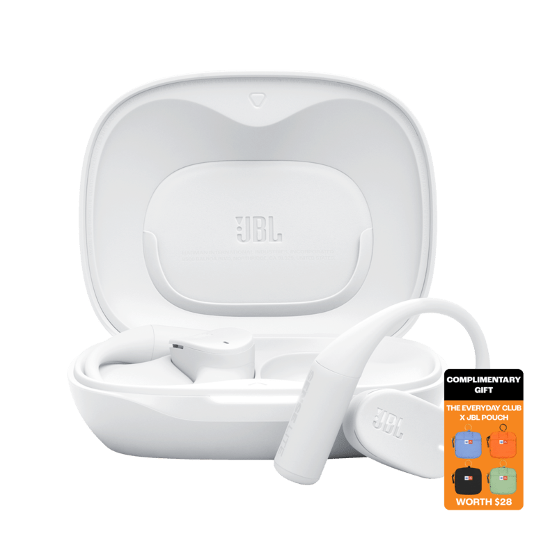 ★美品★JBL SENSE LITE ワイヤレスイヤホン ホワイト JBL Sense Lite TRUE Wireless Bluetooth Open ear Headphones 2025