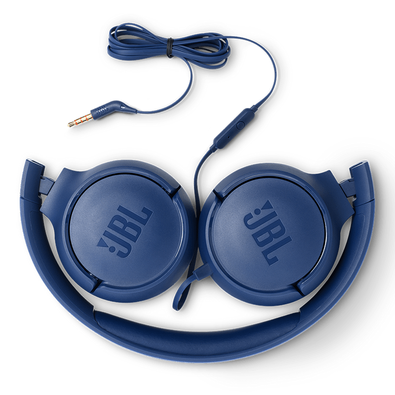 JBL Tune 500 Headphones Blue Folded Photo
