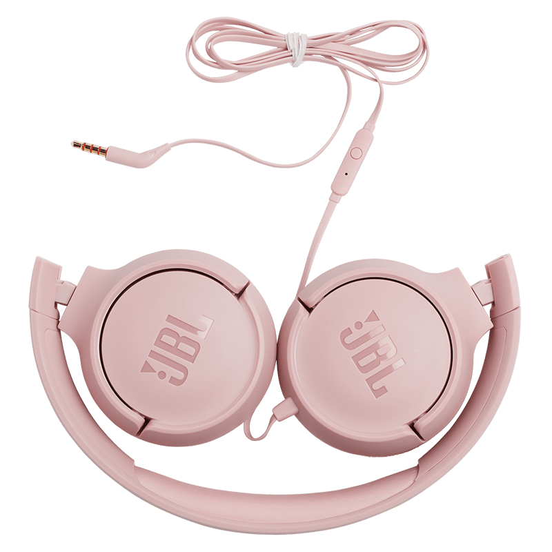 JBL Tune 500 Headphones Pink Folded Photo