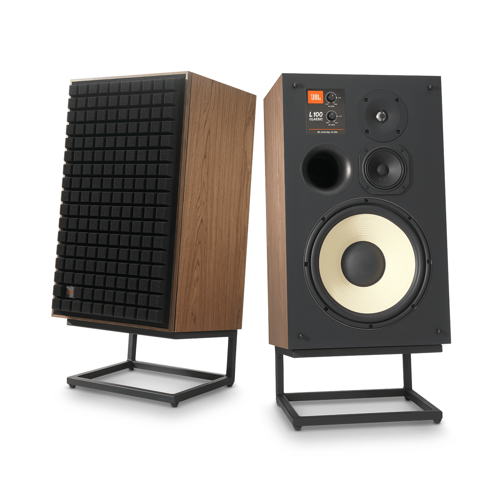 JBL L100 Speakers in Pair Black With Stand Hero photo