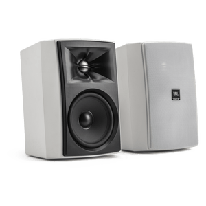 JBL Stage XD 5 Speakers White Pair With and Without grille photo
