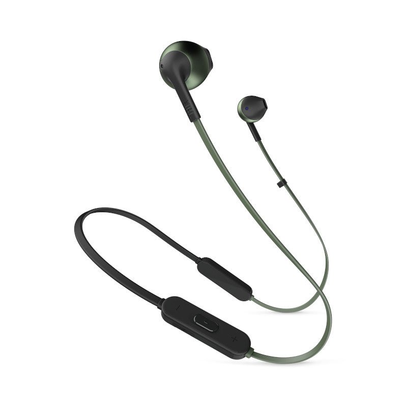 JBL Tune 205BT Earphones Black Green Hero photo
