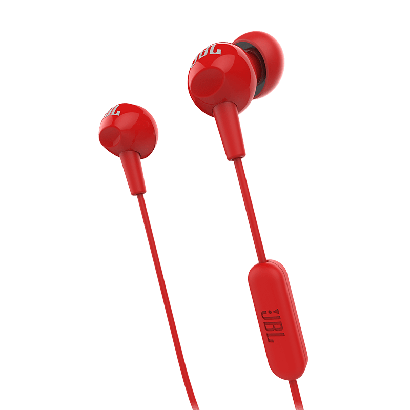 JBL C150SI Red Earphones Front View Photo