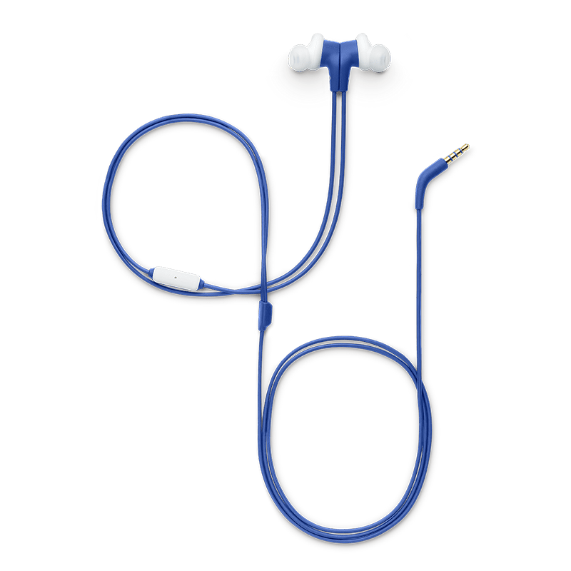 JBL Endurance Run Blue Earphones Showing Magnetic feature Photo
