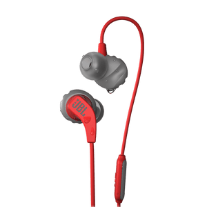 JBL Endurance Run Red Earphones Front and Back Details Photo