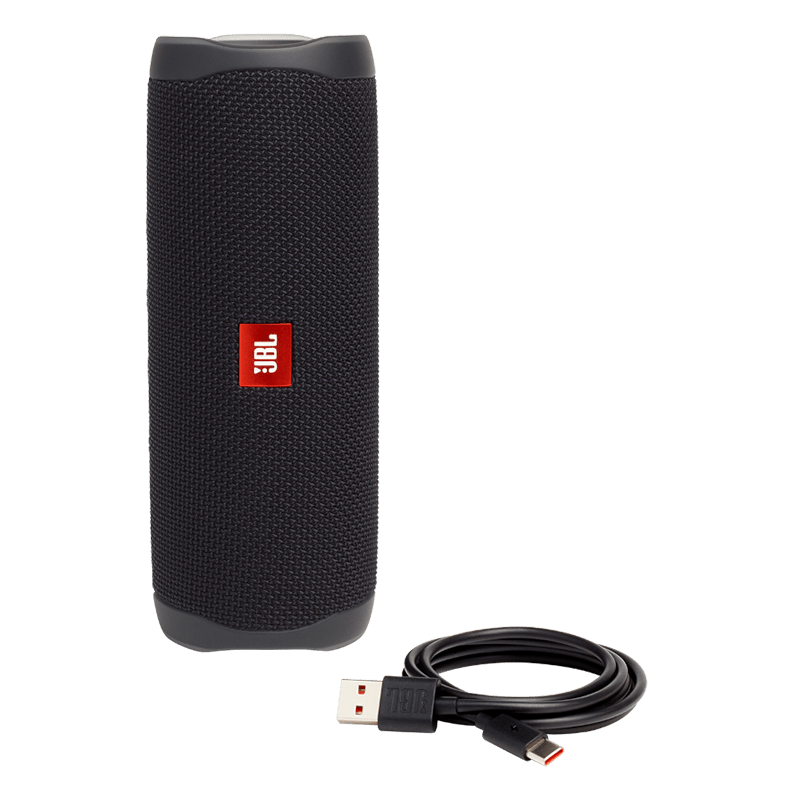 JBL Flip 5 Speaker Midnight Black  and Cable Photo