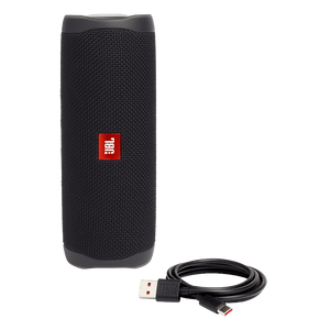 JBL Flip 5 Speaker Midnight Black  and Cable Photo
