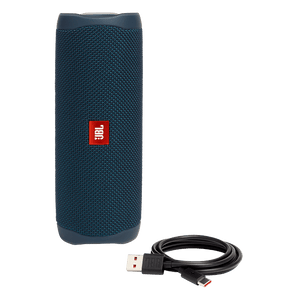 JBL Flip 5 Speaker Ocean Blue  and Cable Photo