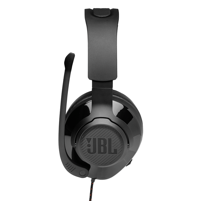 JBL Quantum 300 Headset Side View with Microphone Up Photo