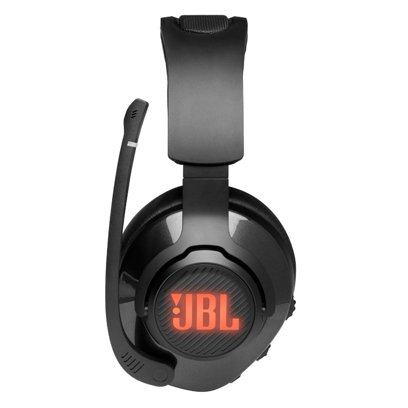 JBL Quantum 400 Headphones Side with Mic Up Photo