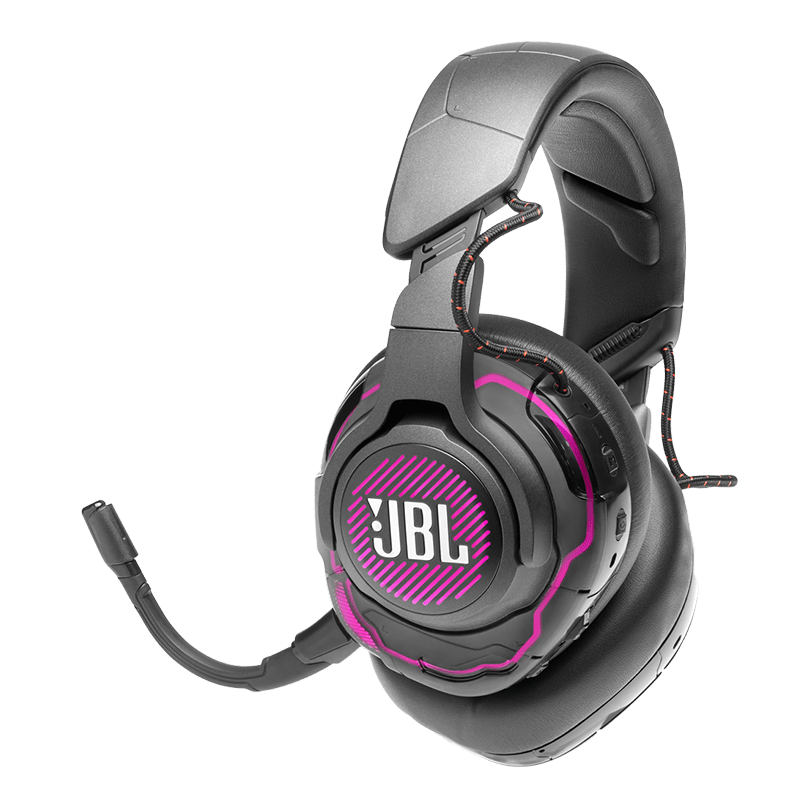 JBL Quantum ONE Headset Side View with Microphone Up Photo