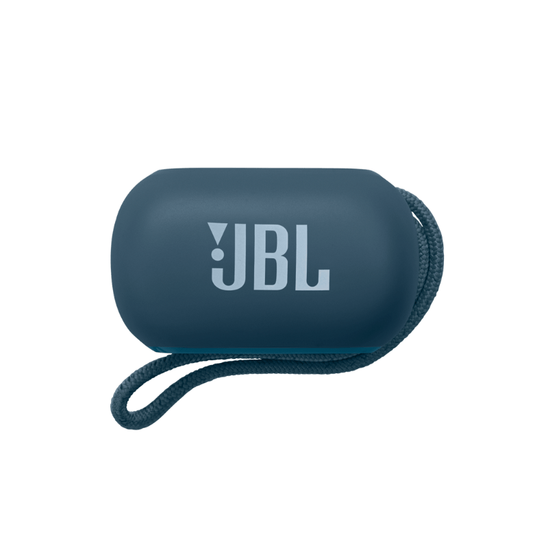 JBL Reflect Flow Pro Blue Case Top Logo