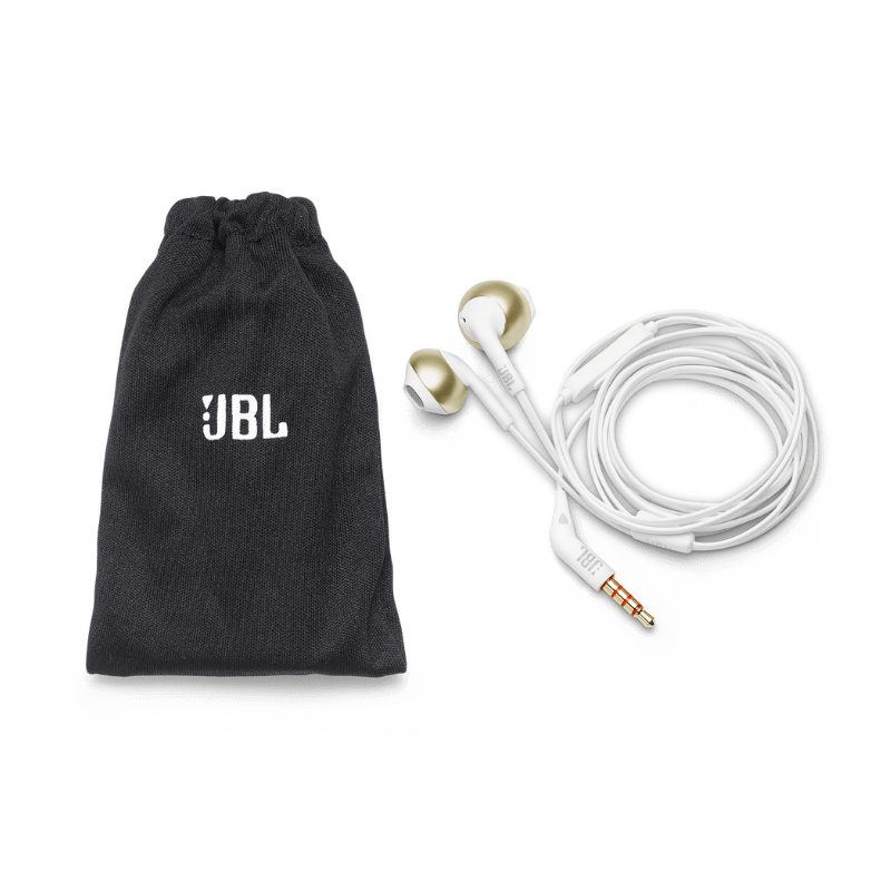 JBL Tune 205 Champagne Gold Soft Pouch