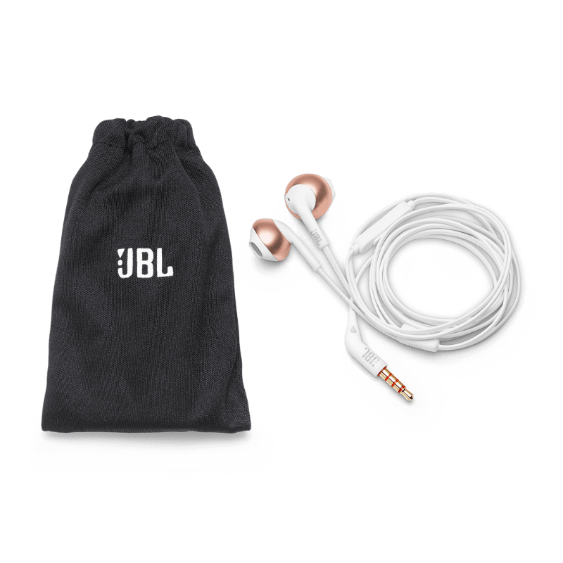 JBL Tune 205 Rose Gold Soft Pouch