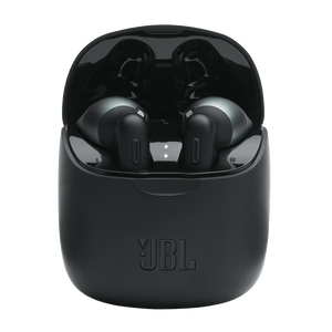 JBL TUNE 225TWS Earbuds Black Case Open View Photo