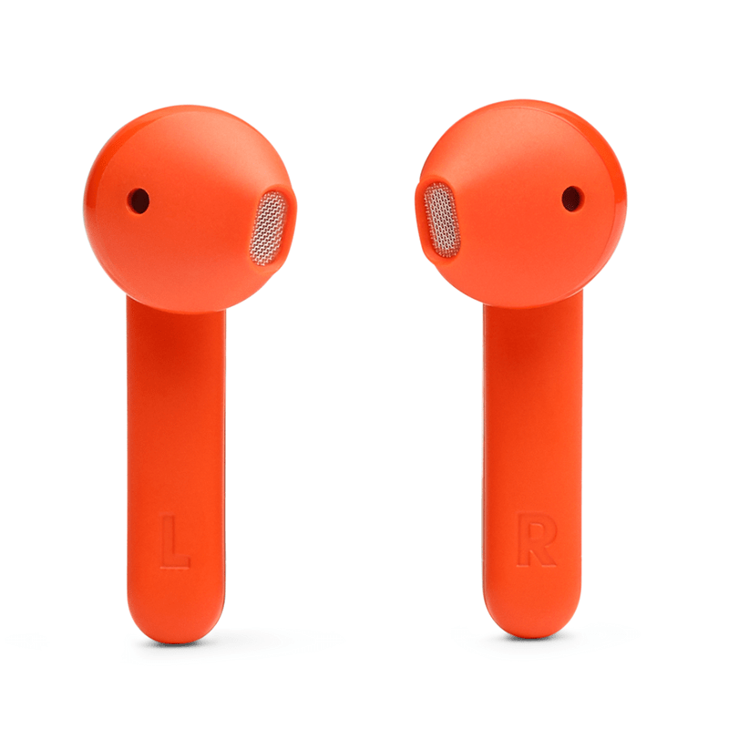 JBL TUNE 225TWS Earbuds Ghost Orange Front View Photo