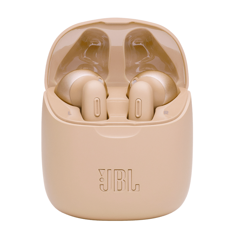 JBL TUNE 225TWS Earbuds Gold Case Open View Photo