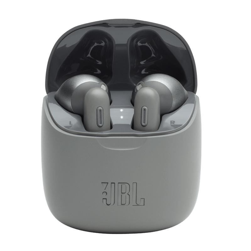 JBL TUNE 225TWS Earbuds Grey Case Open View Photo
