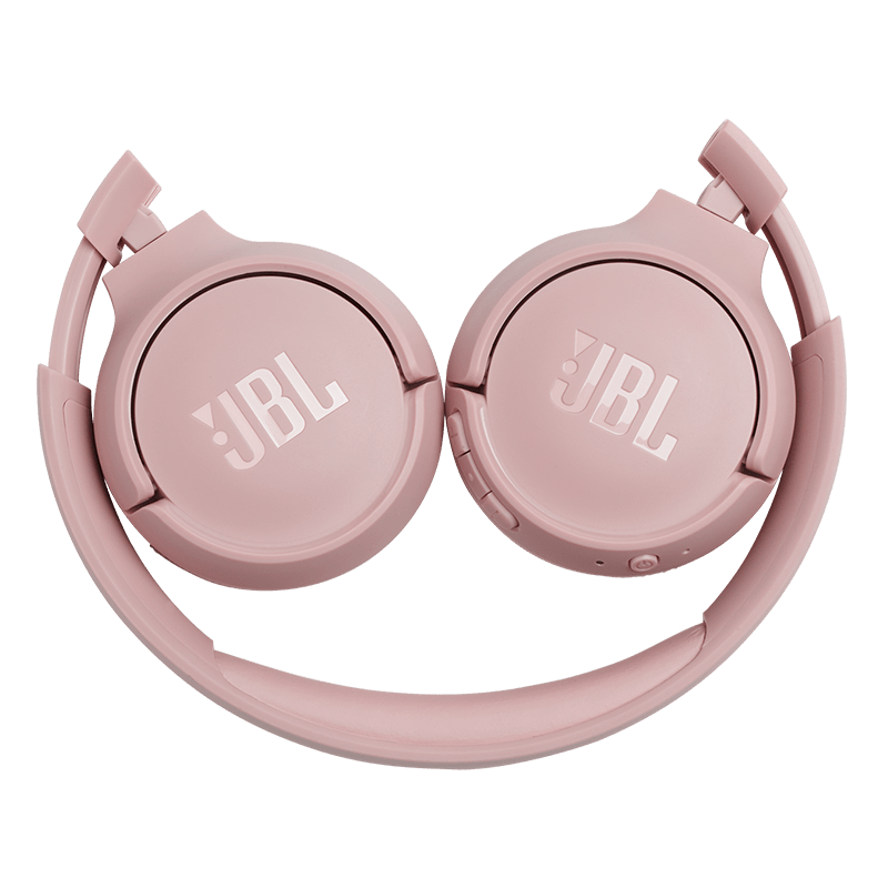 JBL Tune 500BT Headphones Pink Folds on Headphones Are Extended Photo