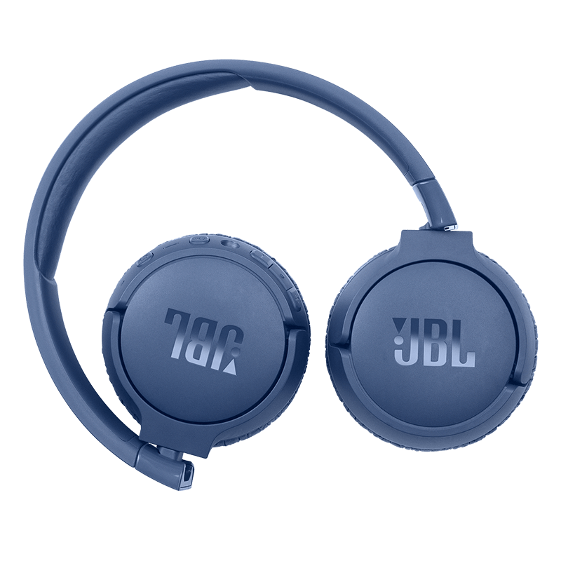 JBL Tune 660NC Headphones Blue Details when Folded Photo
