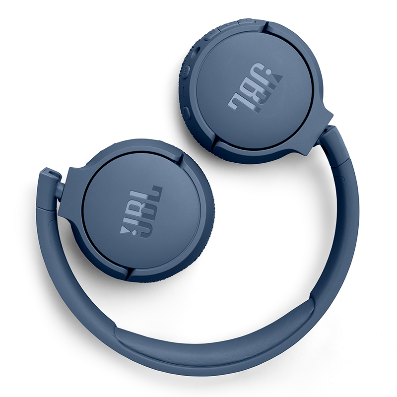 JBL Tune 670NC Headphones Blue Details when Folded Photo